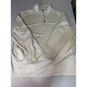 Pro Tour Mens 3XLT Quarter Zip Pullover Beige Textured Golf Activewear Top
